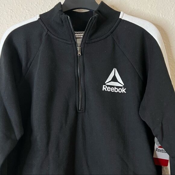 Reebok Color Block Fleece Turtleneck Sweatshirt, Half Zip - Picture 7 of 8